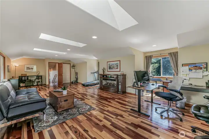 Spacious with beautiful hardwood floors and skylights that let in the natural light.