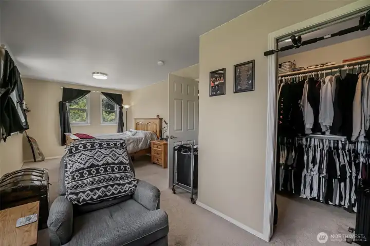 The second bedroom has a ton of space and a large closet!