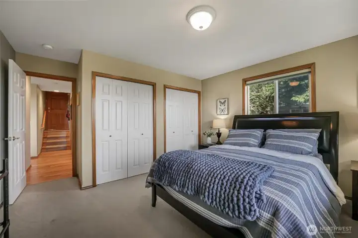 The roomy third bedroom has tons of storage.