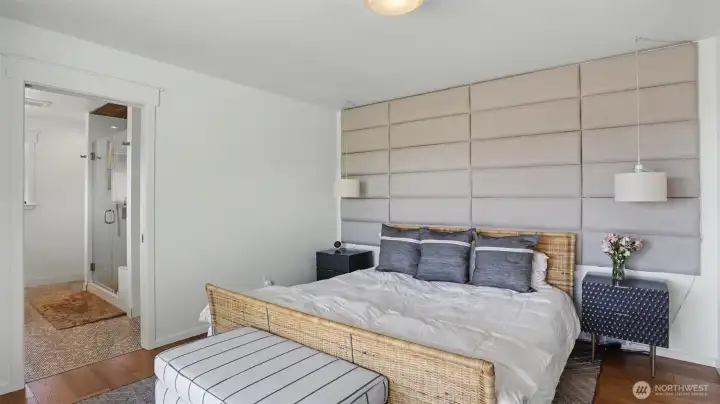 Mid-century vibes with a custom wall accent. Mid-century vibes with a custom wall accent.