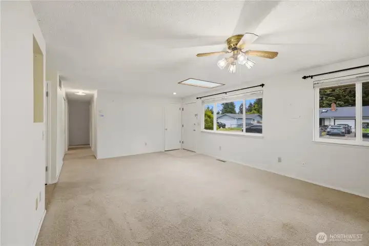 Living room offers a spacious layout with plenty of renovation possibilities. Living room offers a spacious layout with plenty of renovation possibilities.