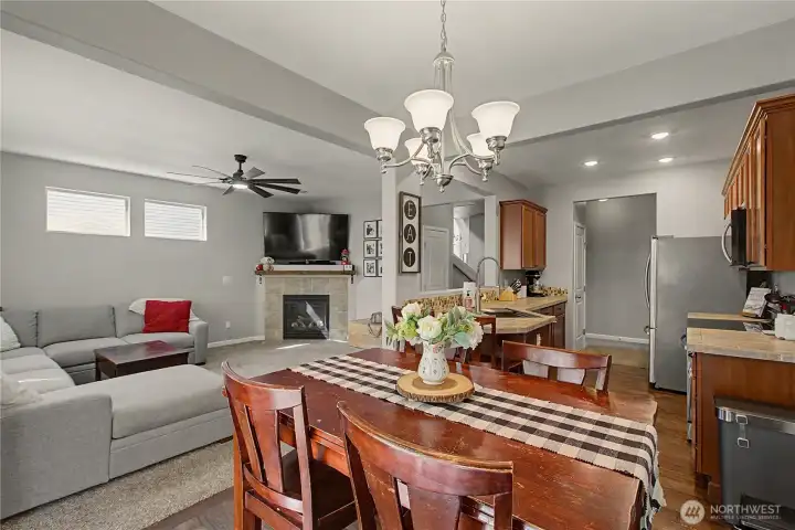 Dining room open to LR and Kitchen