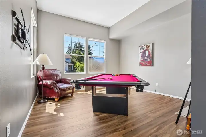 The living room is good size & can be used however you like. Great spot for a pool table! The living room is good size & can be used however you like. Great spot for a pool table!