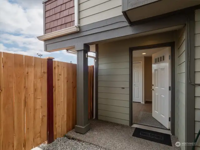 Main entrance with a covered porch.