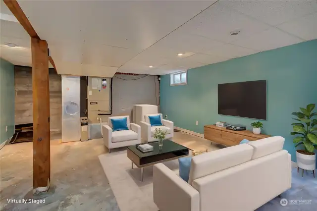 Virtually Staged Basement