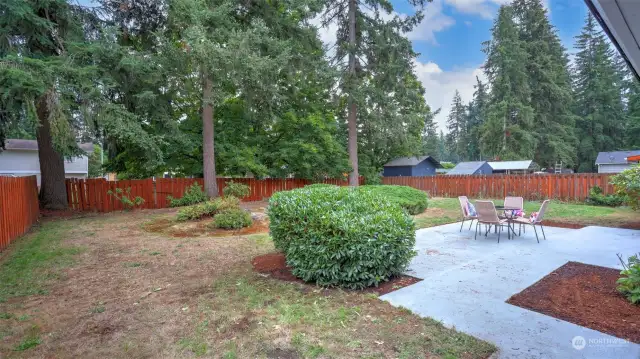 This property offers a large fully-fenced yard with mature trees, bushes and room for garden beds and all the outdoor activities.