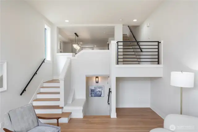 Living room opens to kitchen area
