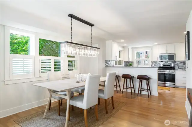 Dining room opens to kitchen