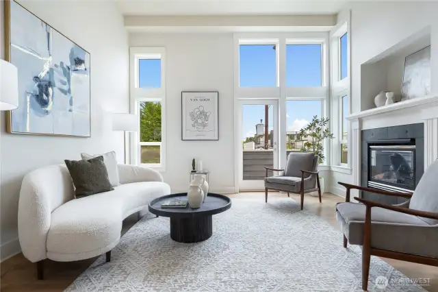 Living room with gas fireplace
