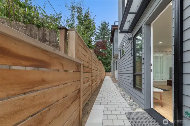 Private gated side yard
