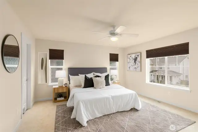 HUGE spacious primary bedroom (one of two primary bedrooms)