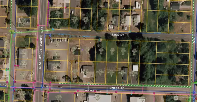 City of Long Beach provided this map of water line location.  Buyer to work with City of LB and contractor to extend line to homesite at buyer expense.  Septic installed, power in street.