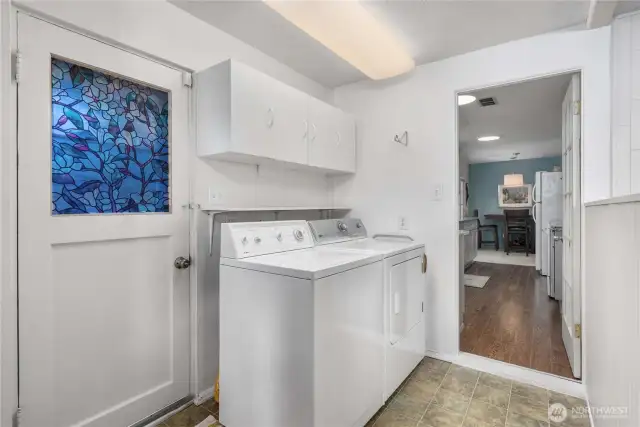 Laundry area door on left leads to backyard