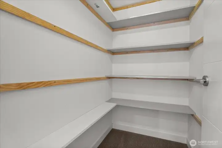 Large upstairs storage closet.