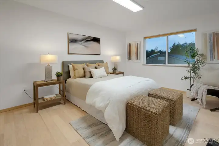 Secondary primary bedroom back - staged