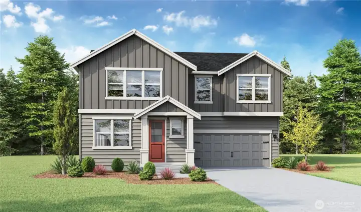 Welcome to the Agate! 2 Car Garage. Exterior colors will vary.