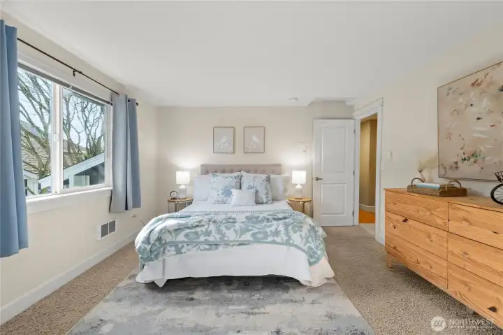 A sunny and spacious one bedroom with room for everything and a nice long closet!