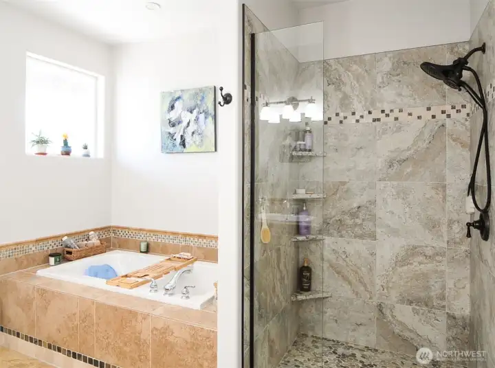 SOAKING TUB / UPDATED TILE SHOWER