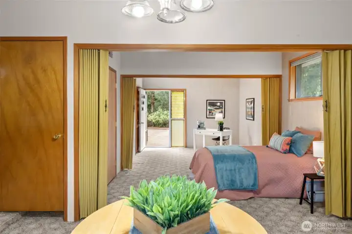 This space feels inviting and easy to imagine living in, with partitions already in place if you’d like to separate the rooms for a bit more privacy or structure.