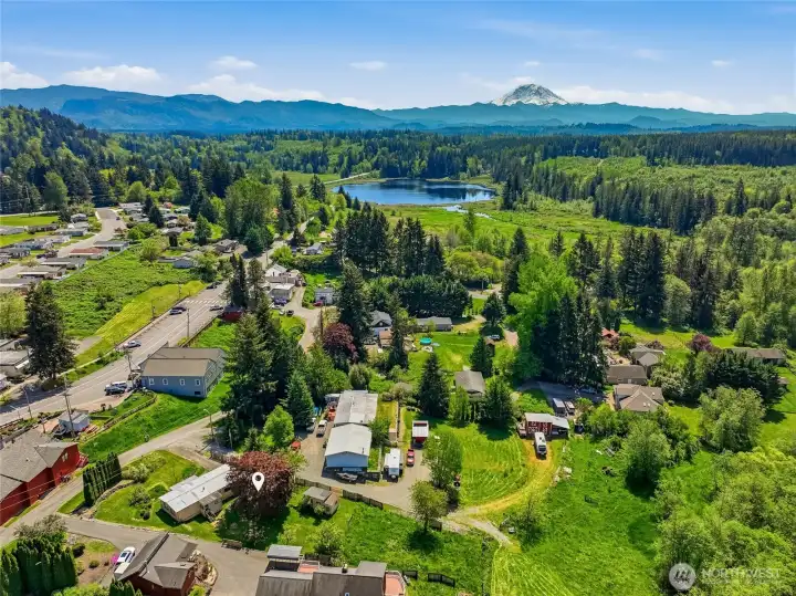 View of homesite and Mt. Rainier showing off.