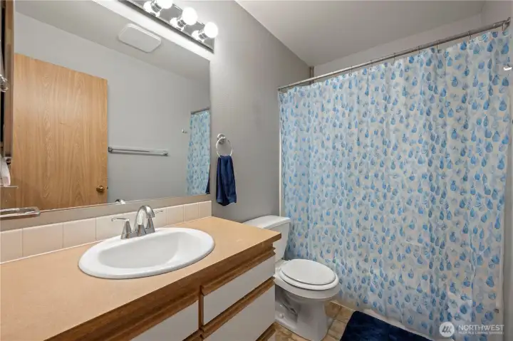 Main full bath upstairs.