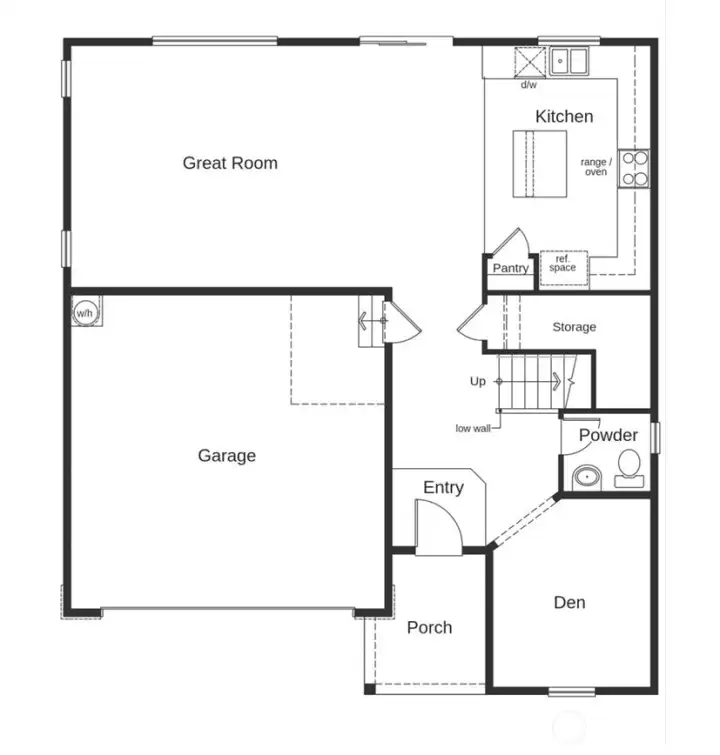 Main floor with den