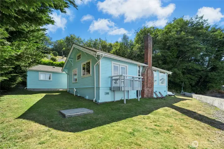 A view of the back yard.