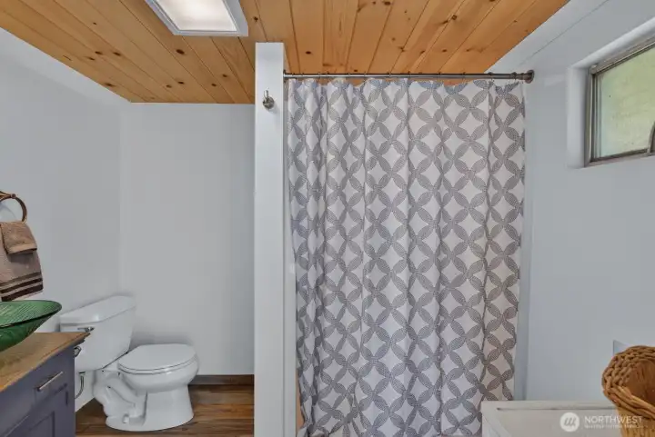 Step in shower.