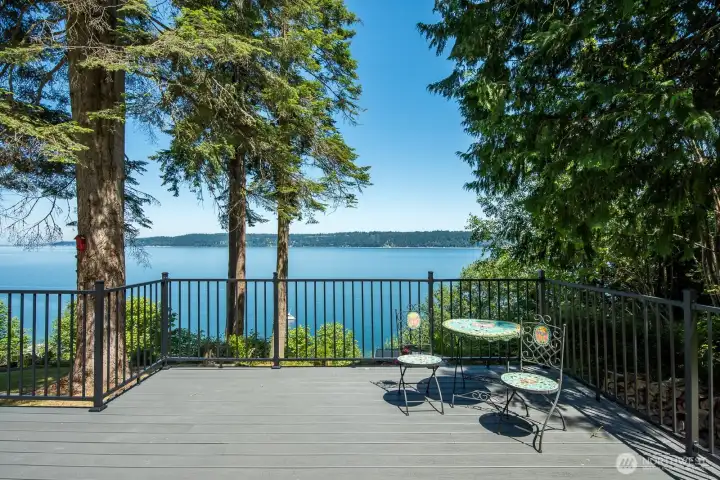 The oversized deck creates an incredible outdoor entertaining space, complete with panoramic water views and peaceful island surroundings.