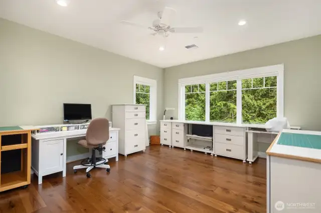 Bonus room #2 on the upper level perfect for craft room or home gym.