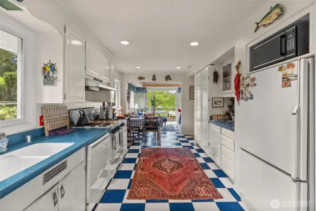 Charming kitchen opens to family room