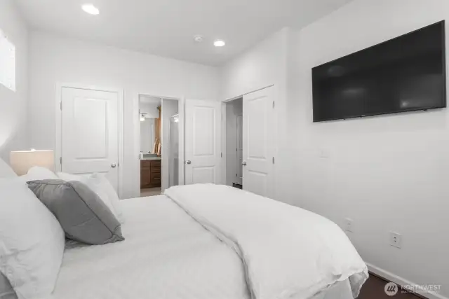 Like a second primary suite, French doors open to the main floor bedroom w/walk-in closet and adjoining 3/4 bath!