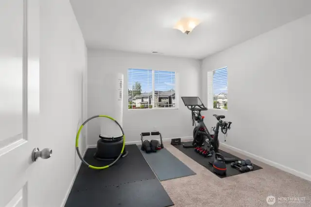 4th Upstairs Bedroom - currently serves as a fitness room
