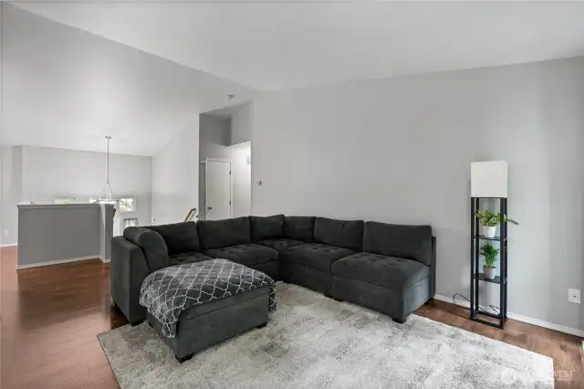 Don't miss noticing the beautiful Pergo laminate floors
