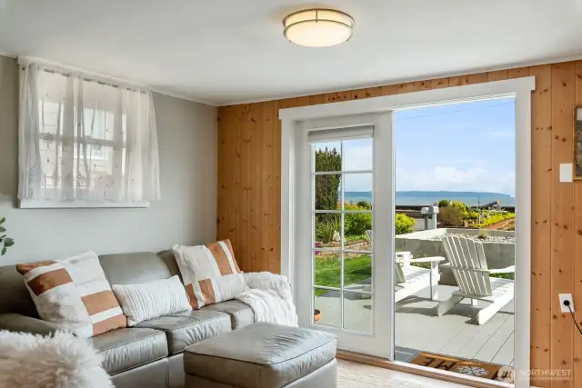 French doors that lead to the outside.