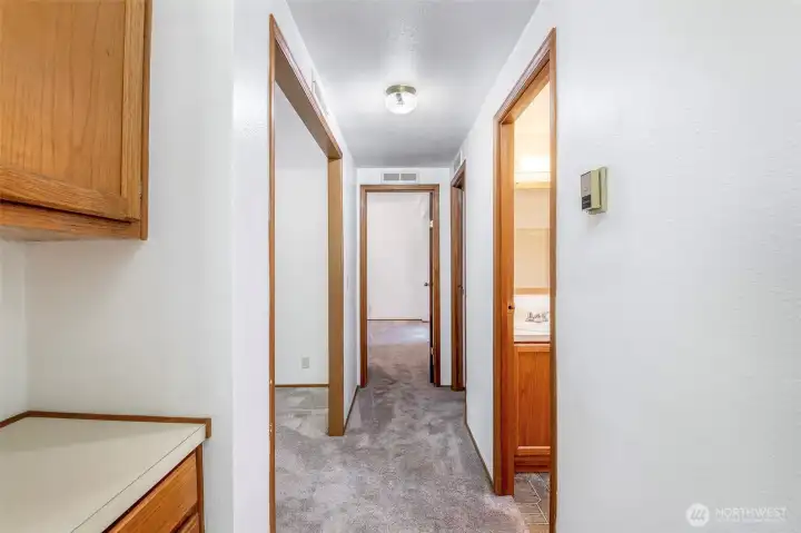 Hall to office, beds and full hall bath