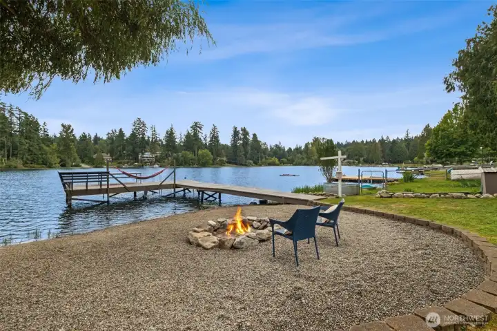 Enjoy the lawn, beach, dock, hammock, or s'mores at the fire pit!