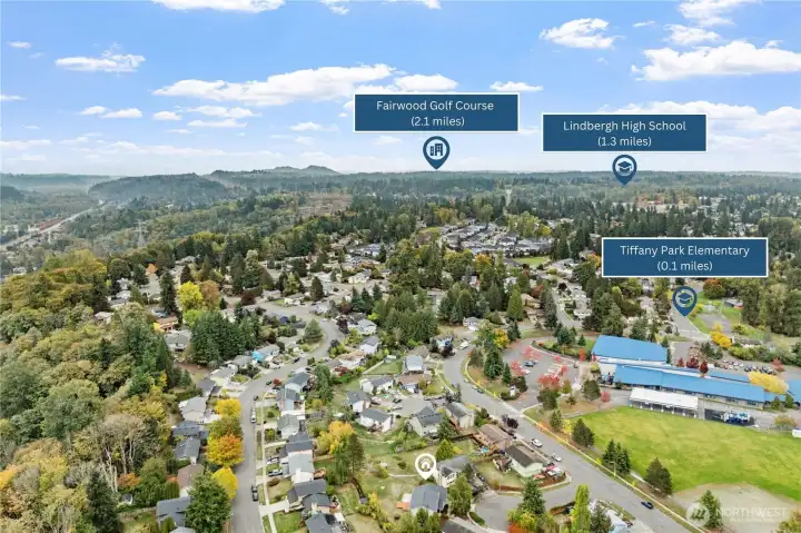 Situated just steps from Tiffany Park Elementary, this home also offers quick access to Lindbergh High School and Fairwood Golf Course. A quiet neighborhood surrounded by greenery completes the setting.