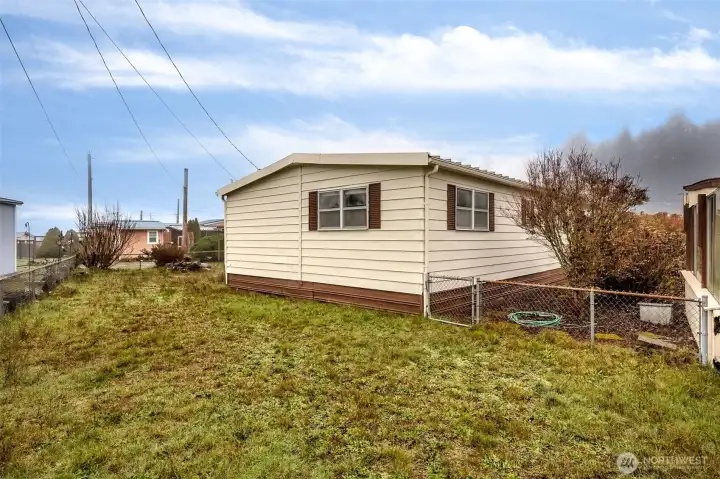 Nice sized fenced yard perfect for pets or a garden!