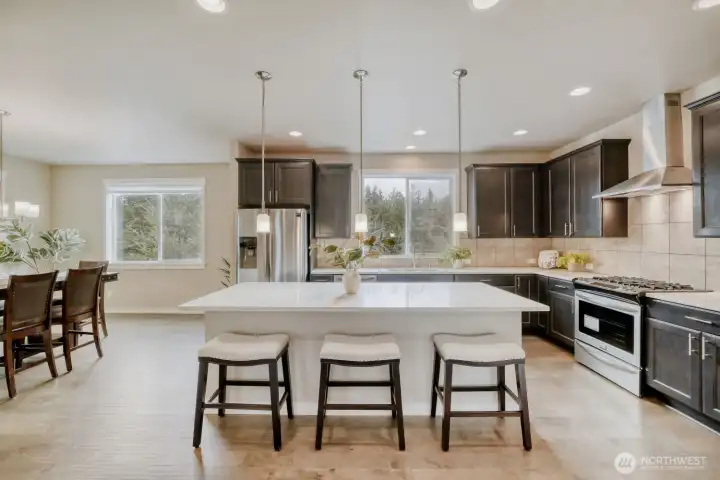 Kitchen with a big island