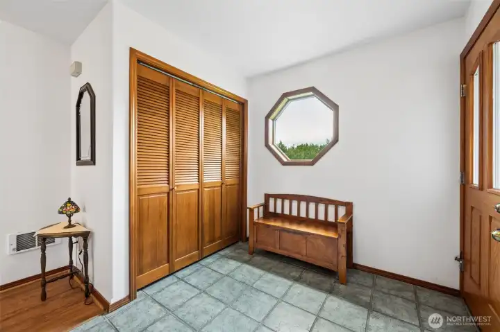 Formal entryway with garage access.