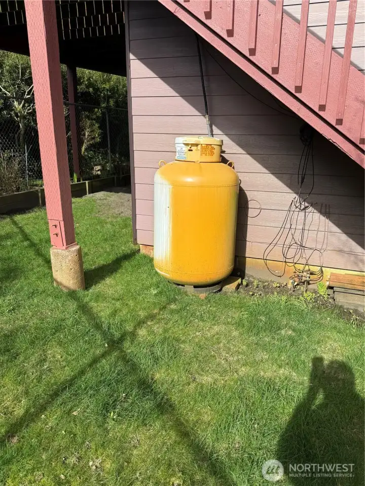 Propane tank is owned.