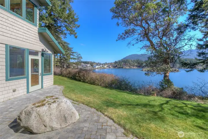 View from main home patio to the north into Eastsound Village.