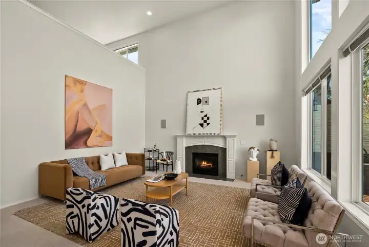 Gas fireplace.