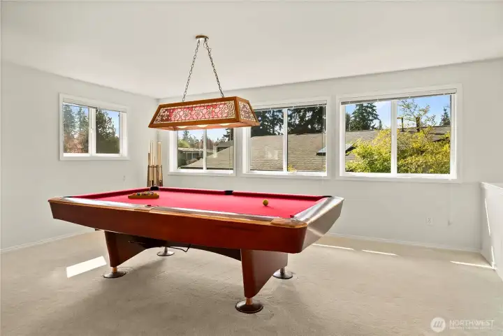 Large bonus room upstairs overlooking family room.