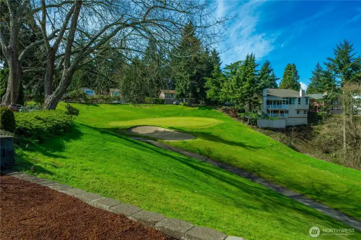 View out the back overlooking 16th hole of Twin Lakes Golf Course.