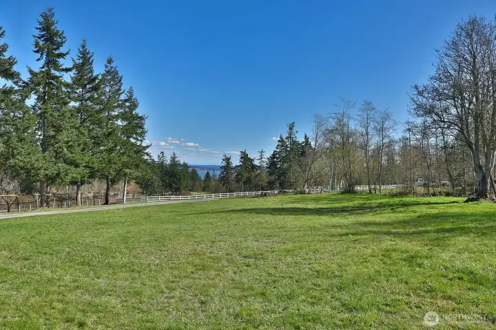 Cleared area for potential build site and survey available.