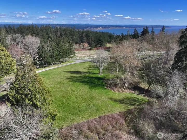 Roughed-in trails to the west of the potential build site.