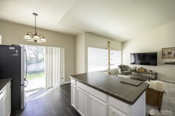 Enjoy entertaining while cooking with the kitchen open to the Living area