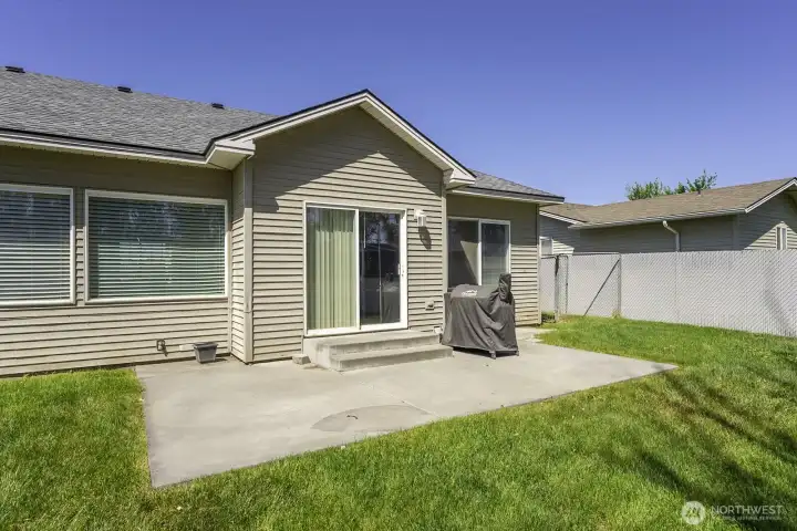 Large patio leaves plenty of space for Grilling & Chilling!